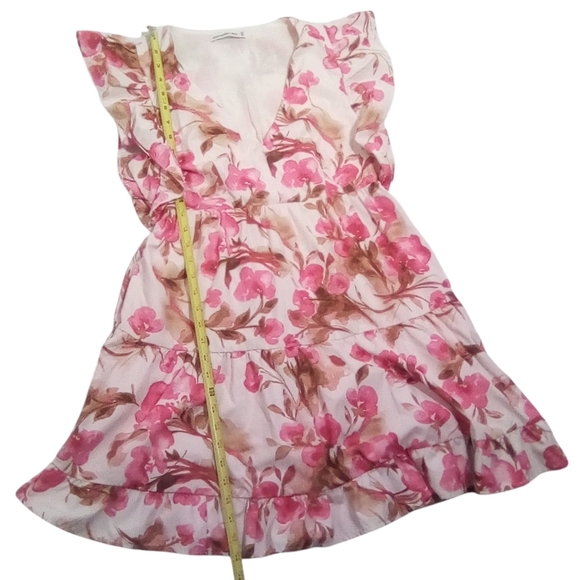 Abercrombie & Fitch Women’s Poplin Tiered Floral V Neck Ruffle Dress Size MT - Picture 11 of 12
